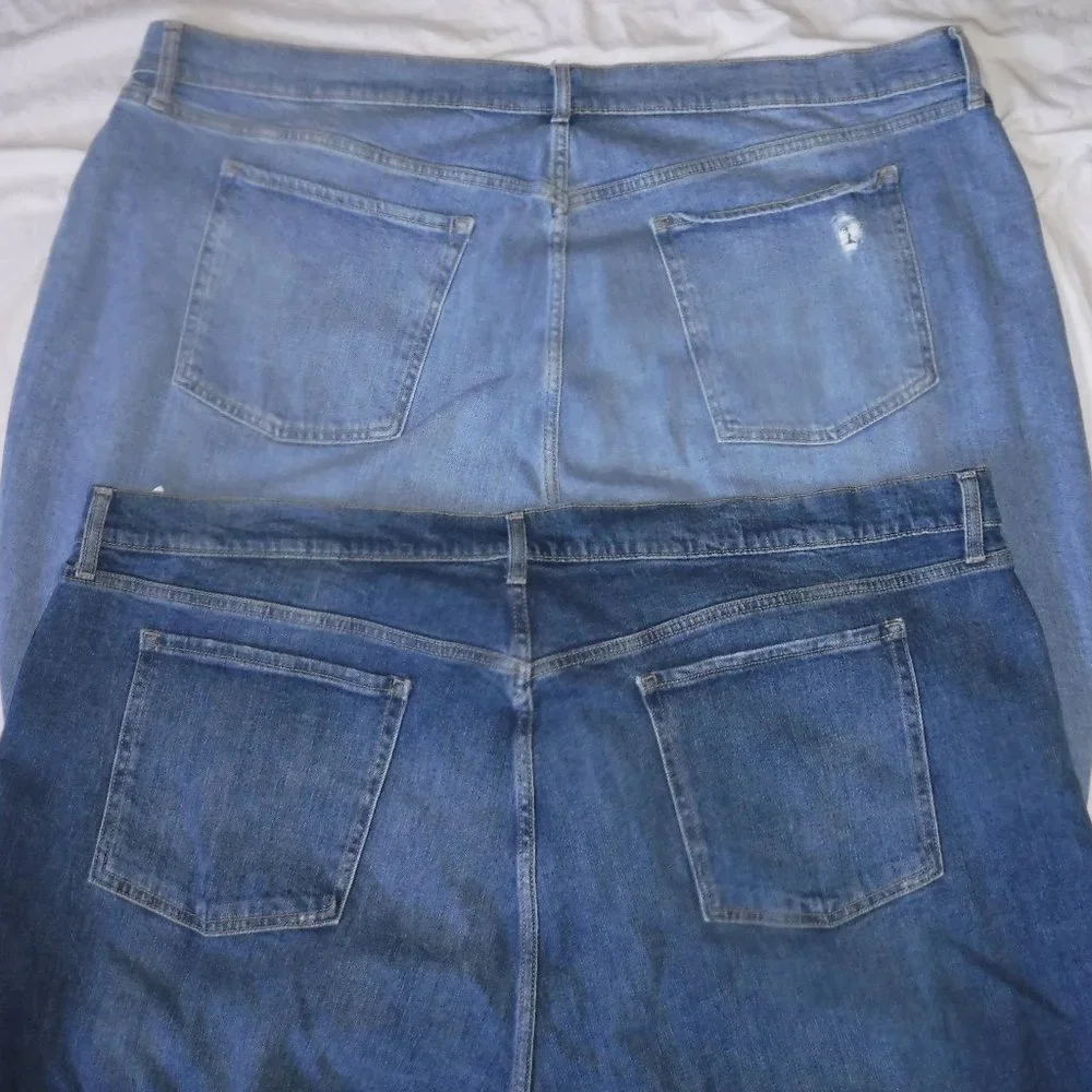 NWT Lot of 2 Old Navy High Rise Curvy OG Straight Distressed Jeans Plus sz 30
